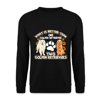 What is better than one Golden Retriever - Unisex Sweatshirt - black - Front - Alina (178cm) & Michal (187cm)