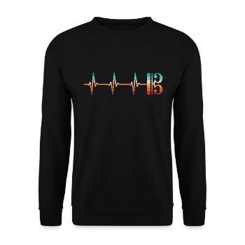 Clé d’alto Battement de cœur Alto Alto - Sweat-shirt Unisexe - noir - Devant - Alina (178cm) & Michal (187cm)