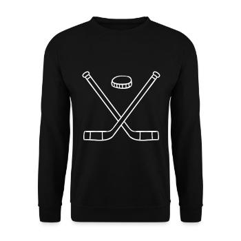 Hockey stick hockey hockey player - Unisex Sweatshirt - black - Front - Alina (178cm) & Michal (187cm)