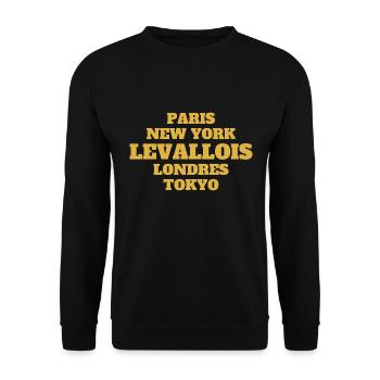 Levallois Perret - Unique streets, unique style. - Sweat-shirt Unisexe - noir - Devant - Alina (178cm) & Michal (187cm)