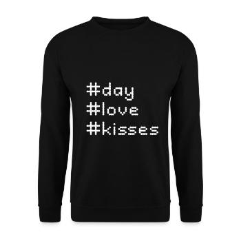 Journée d'amour bisous - Sweat-shirt Unisexe - noir - Devant - Alina (178cm) & Michal (187cm)