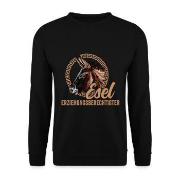 Lustiger Esel Spruch Bauernhof - Unisex Pullover - Schwarz - Vorne - Alina (178cm) & Michal (187cm)