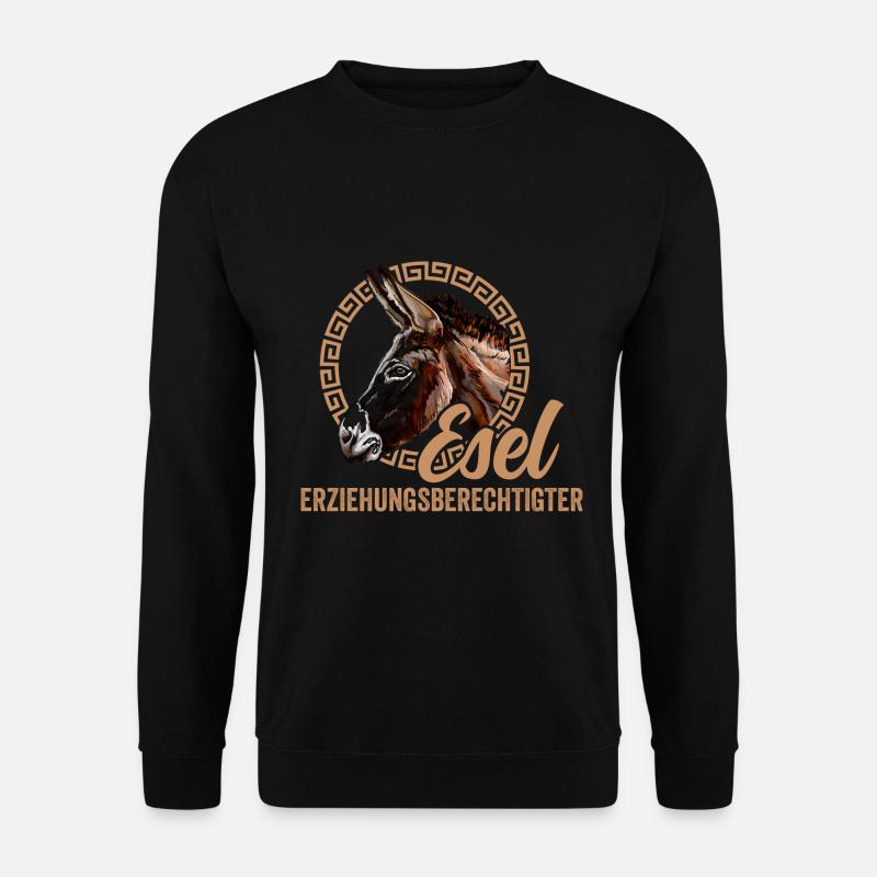 Lustiger Esel Spruch Bauernhof - Unisex Pullover - Schwarz