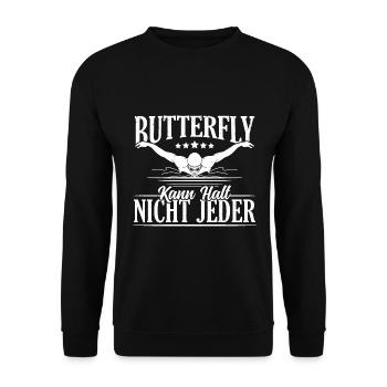 Schwimmen kann halt nicht jeder Schwimmer - Unisex Pullover - Schwarz - Vorne - Alina (178cm) & Michal (187cm)