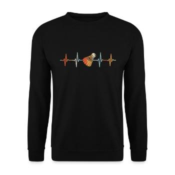 badminton heartbeat badminton sport - Unisex Sweatshirt - black - Front - Alina (178cm) & Michal (187cm)