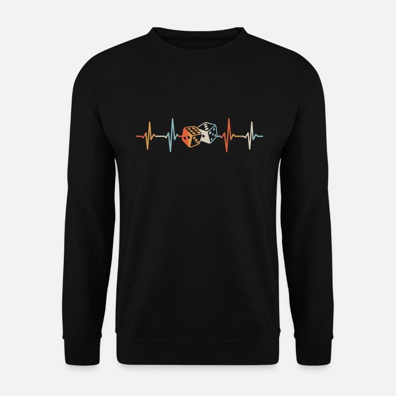 Dice Heartbeat Dice Game - Unisex Sweatshirt - black