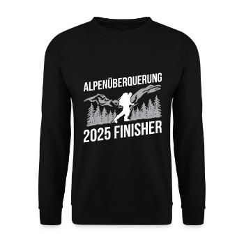 Alpenüberquerung Für Alpenüberquerer Wanderin Wand - Unisex Pullover - Schwarz - Vorne - Alina (178cm) & Michal (187cm)