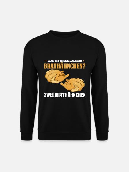 Was ist besser als ein Brathähnchen? Zwei Brathähn - Unisex Pullover - Schwarz