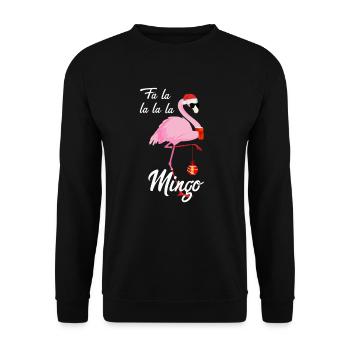 Christmas Flamingo Christmas cool gift - Unisex Sweatshirt - black - Front - Alina (178cm) & Michal (187cm)