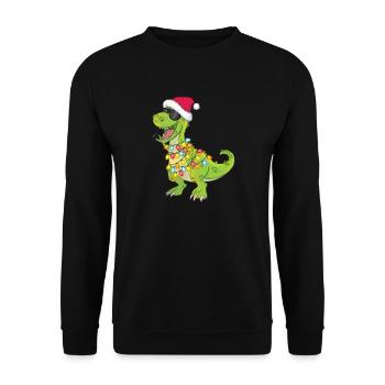 Noël casquette de dino cool cadeau de Noël - Sweat-shirt Unisexe - noir - Devant - Alina (178cm) & Michal (187cm)
