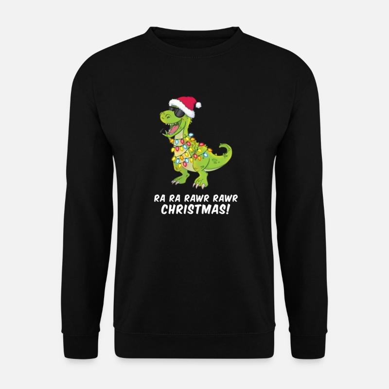 Weihnachten Dino cool Rawr Christmas Geschenk - Unisex Pullover - Schwarz