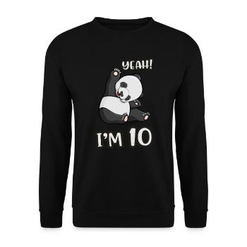10th birthday panda girl panda bear gift - Unisex Sweatshirt - black - Front - Alina (178cm) & Michal (187cm)