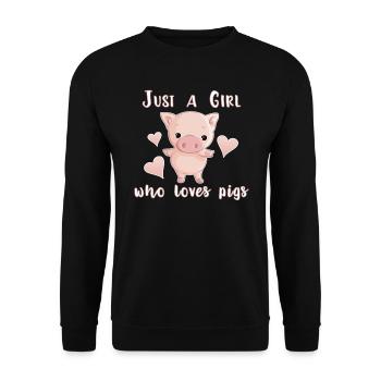 Fille qui aime cadeau de fille de porc - Sweat-shirt Unisexe - noir - Devant - Alina (178cm) & Michal (187cm)