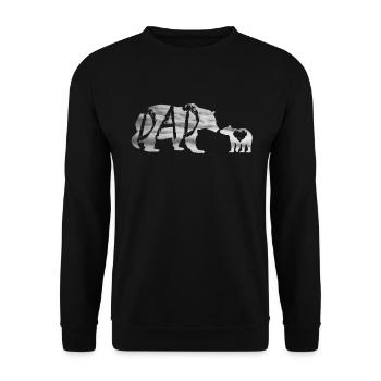 Dad 2019 Papa Bär Baby Bär Geschenk - Unisex Pullover - Schwarz - Vorne - Alina (178cm) & Michal (187cm)