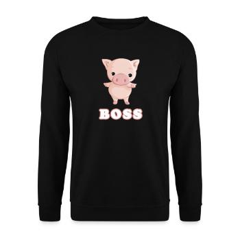Piggy Boss Pig Porcinet Fille Cadeau - Sweat-shirt Unisexe - noir - Devant - Alina (178cm) & Michal (187cm)