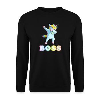 Tamponner cadeau d'anniversaire garçon licorne patron - Sweat-shirt Unisexe - noir - Devant - Alina (178cm) & Michal (187cm)