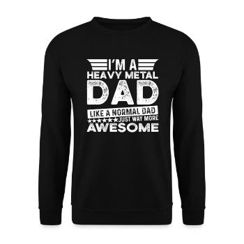 Heavy Metal Père Musique Papa Cadeau Fête Des Pères - Sweat-shirt Unisexe - noir - Devant - Alina (178cm) & Michal (187cm)