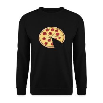 Pizza Partner Look Mom Son Daughter Dad Gift - Unisex Sweatshirt - black - Front - Alina (178cm) & Michal (187cm)