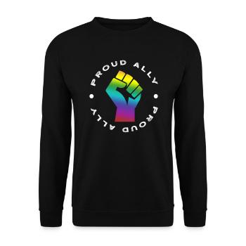 Proud Ally orgueil tolérance arc-en-ciel LGBT cadeau - Sweat-shirt Unisexe - noir - Devant - Alina (178cm) & Michal (187cm)