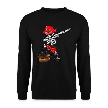 Déguisement de costume de garçon de pirate squelette - Sweat-shirt Unisexe - noir - Devant - Alina (178cm) & Michal (187cm)