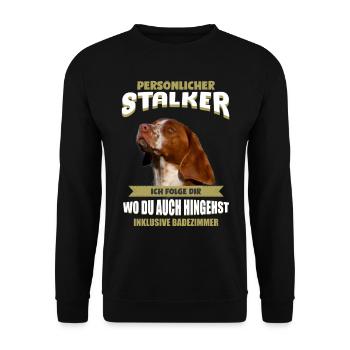 Epagneul Breton Tshirt - Epagneul Breton Hund - Unisex Pullover - Schwarz - Vorne - Alina (178cm) & Michal (187cm)