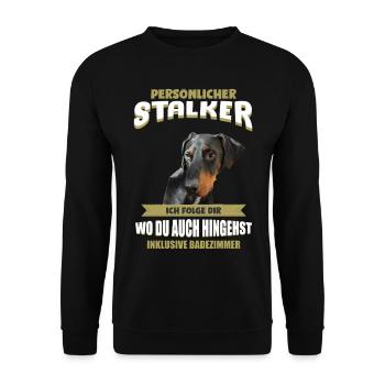 Dobermann Tshirt - Dobermann Hund Shirt - Unisex Pullover - Schwarz - Vorne - Alina (178cm) & Michal (187cm)
