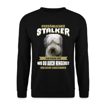 Bearded Collie Tshirt - Bearded Collie Hund Shirt - Unisex Pullover - Schwarz - Vorne - Alina (178cm) & Michal (187cm)
