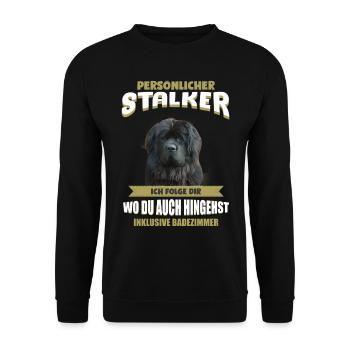 Neufundländer Tshirt - Neufundländer Hund Shirt - Unisex Pullover - Schwarz - Vorne - Alina (178cm) & Michal (187cm)