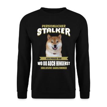 Shiba Inu Shirt - Shiba Inu Hund TShirt - Unisex Pullover - Schwarz - Vorne - Alina (178cm) & Michal (187cm)