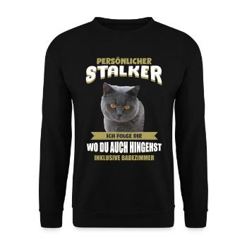 Britisch Kurzhaar Shirt - Britisch Kurzhaar Katze - Unisex Pullover - Schwarz - Vorne - Alina (178cm) & Michal (187cm)