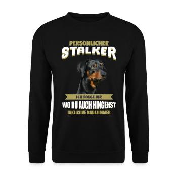 Deutscher Pinscher Geschenkidee - Pinscher - Unisex Pullover - Schwarz - Vorne - Alina (178cm) & Michal (187cm)