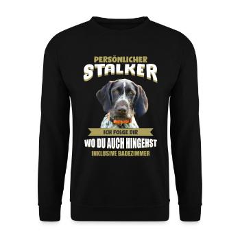 Deutsch Drahthaar - Deutsch Drahthaar Hund - Unisex Pullover - Schwarz - Vorne - Alina (178cm) & Michal (187cm)