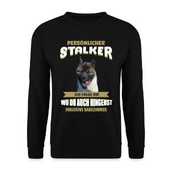 American Akita - Unisex Pullover - Schwarz - Vorne - Alina (178cm) & Michal (187cm)
