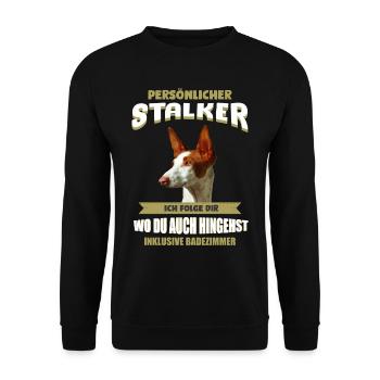 Podenco Hund - Podenco - Unisex Pullover - Schwarz - Vorne - Alina (178cm) & Michal (187cm)