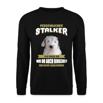 Bobtail - Old English Sheepdog - Unisex Pullover - Schwarz - Vorne - Alina (178cm) & Michal (187cm)