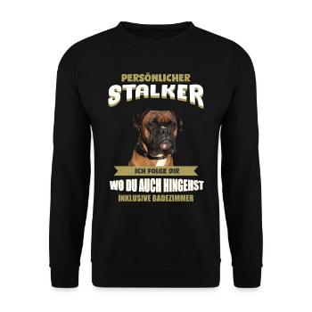 Boxer Hund - Deutscher Boxer - Unisex Pullover - Schwarz - Vorne - Alina (178cm) & Michal (187cm)