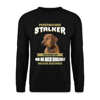 Dackel Hund - Dackel - Unisex Pullover - Schwarz - Vorne - Alina (178cm) & Michal (187cm)
