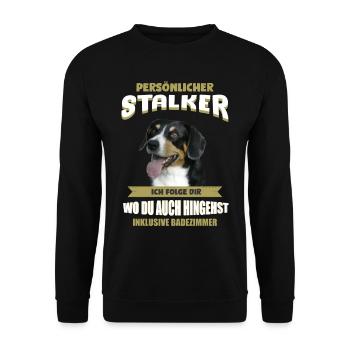 Entlebucher Sennenhund Hund Entlebucher Sennenhund - Unisex Pullover - Schwarz - Vorne - Alina (178cm) & Michal (187cm)