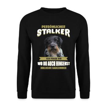 Deutsch Drahthaar Hund - Deutsch Drahthaar - Unisex Pullover - Schwarz - Vorne - Alina (178cm) & Michal (187cm)