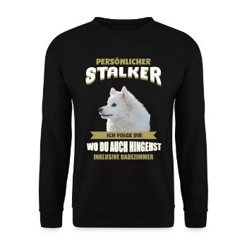 Japan Spitz Hund - Japan Spitz - Unisex Pullover - Schwarz - Vorne - Alina (178cm) & Michal (187cm)