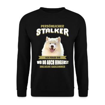 Samojede Hund - Samojeden - Unisex Pullover - Schwarz - Vorne - Alina (178cm) & Michal (187cm)