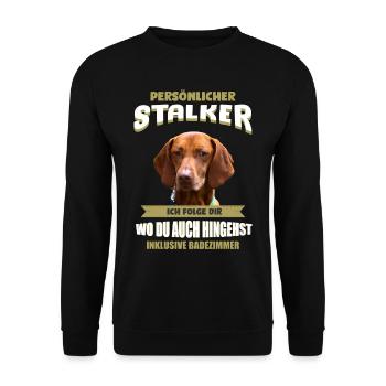 Vizsla Hunde - Vizsla - Unisex Pullover - Schwarz - Vorne - Alina (178cm) & Michal (187cm)