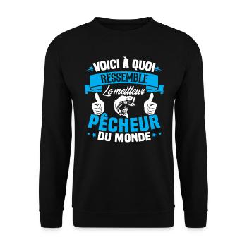 Le meilleur pêcheur du monde Cadeau pêcheur - Sweat-shirt Unisexe - noir - Devant - Alina (178cm) & Michal (187cm)