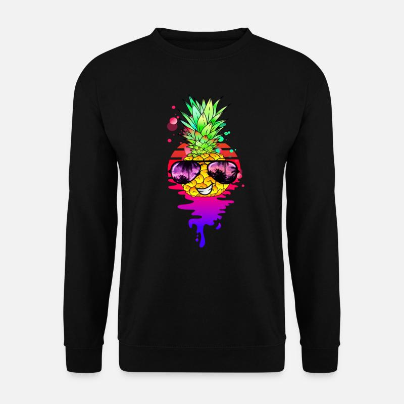 Lustige Retro Ananas - Unisex Pullover - Schwarz