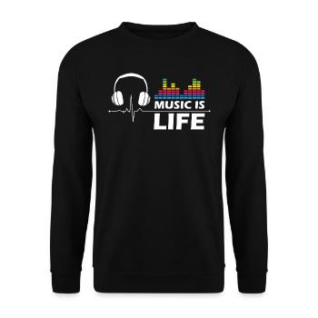 La musique, c’est la vie - Sweat-shirt Unisexe - noir - Devant - Alina (178cm) & Michal (187cm)