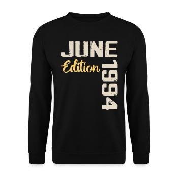 Né(e) en Juin 1994 Cadeau Juin 1994 Anniversaire - Sweat-shirt Unisexe - noir - Devant - Alina (178cm) & Michal (187cm)