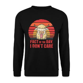 Fact Of The Day I Don't Care Yak - Unisex Sweatshirt - black - Front - Alina (178cm) & Michal (187cm)