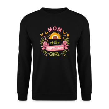 Mutter des Geburtstagskindes, Blumen, Schleife - Unisex Pullover - Schwarz - Vorne - Alina (178cm) & Michal (187cm)