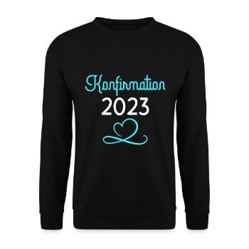 Konfirmation 2023 Konfirmand - Unisex Pullover - Schwarz - Vorne - Alina (178cm) & Michal (187cm)