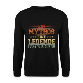 Ein Mythos eine Legende Patenonkel Taufpate - Unisex Pullover - Schwarz - Vorne - Alina (178cm) & Michal (187cm)